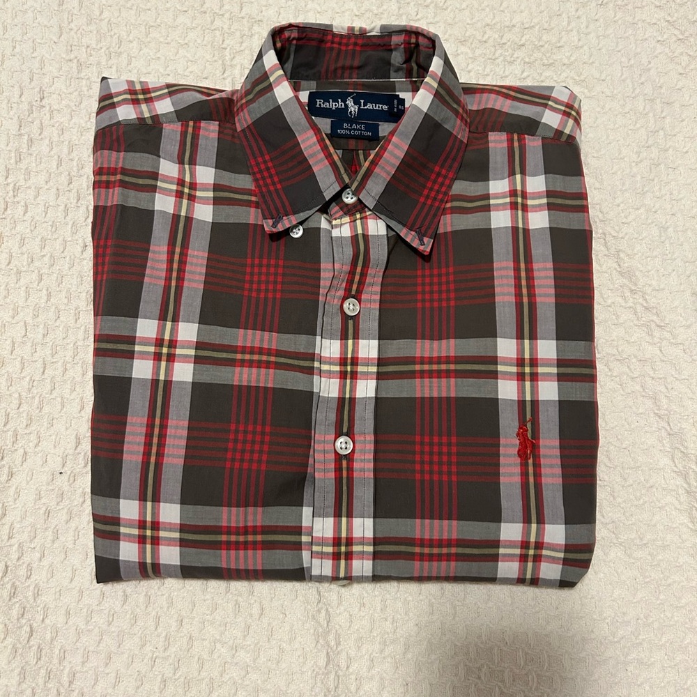 Ralph Lauren Blake 100% Cotton Men's Multicolor Plaid Flannel Long sleeve Shirt